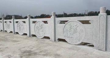 清远芝麻白河道栏杆 石材栏杆