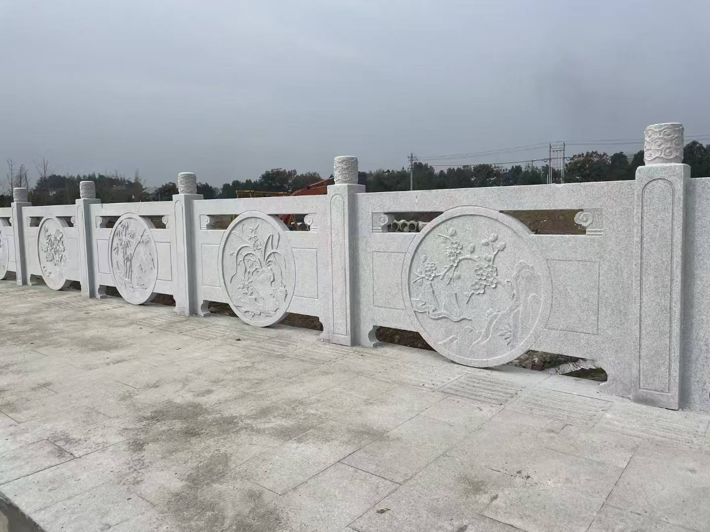 清远芝麻白河道栏杆 石材栏杆