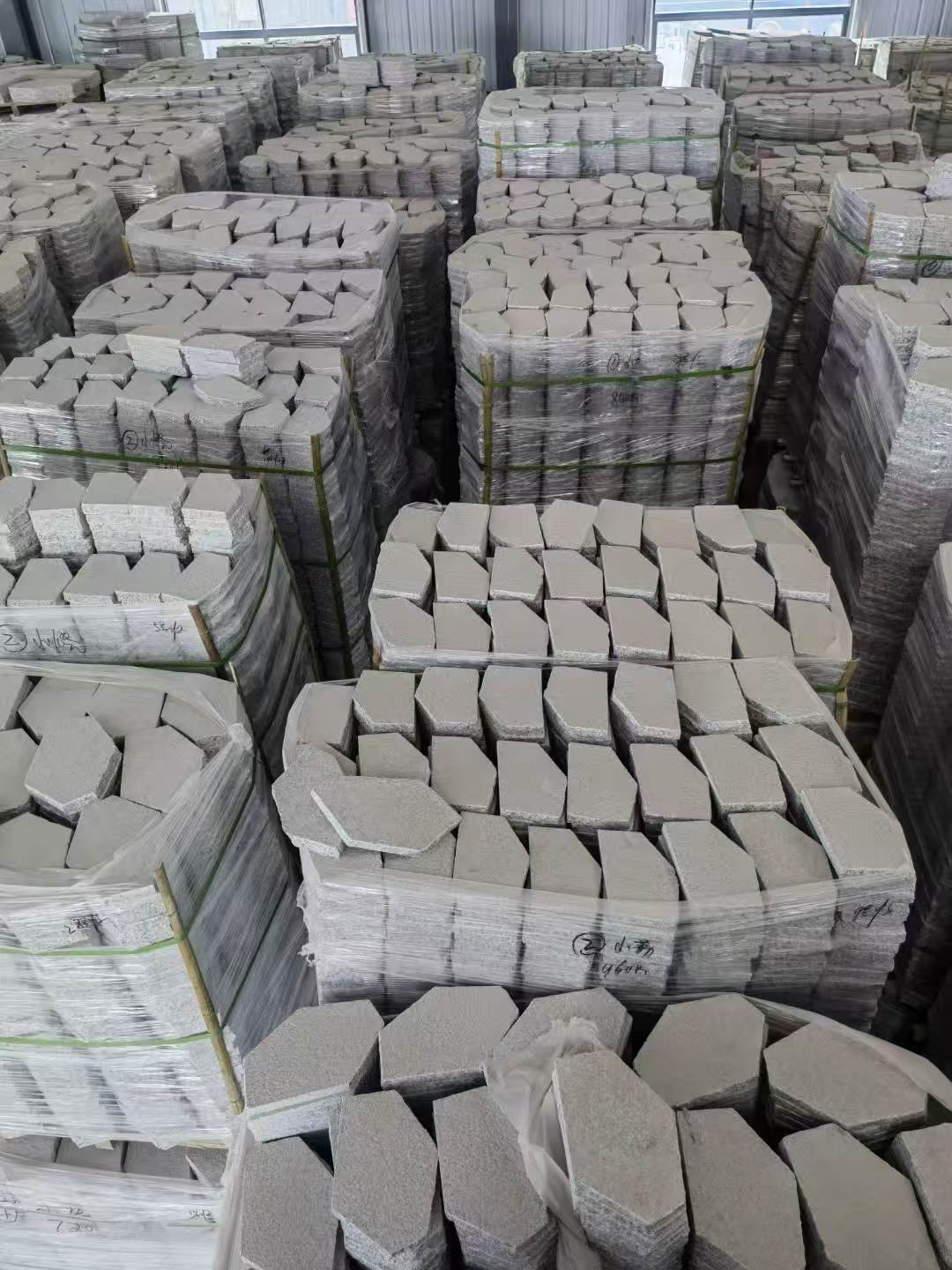 清远芝麻白石材冰裂纹，碎拼。