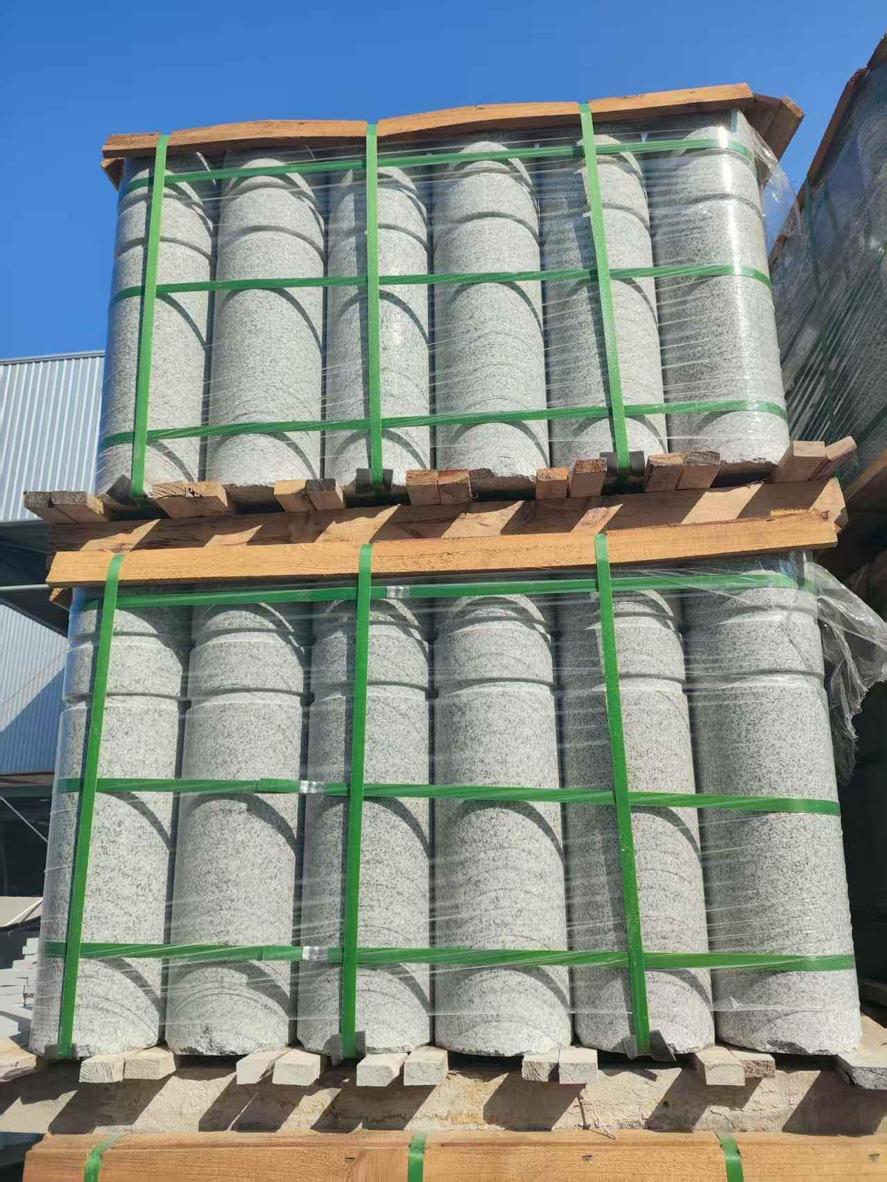 清远挡车柱芝麻白 挡车石